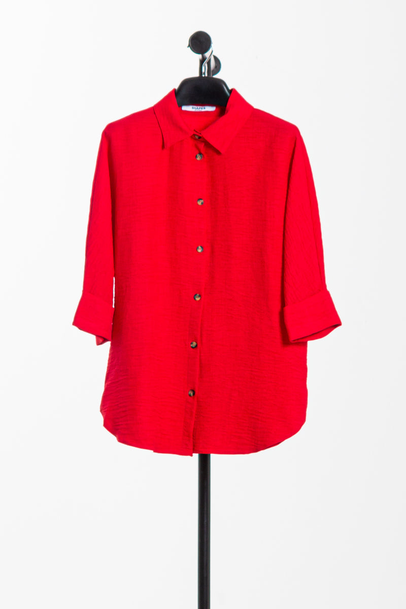 TEXTURED LINEN BLEND SHIRT