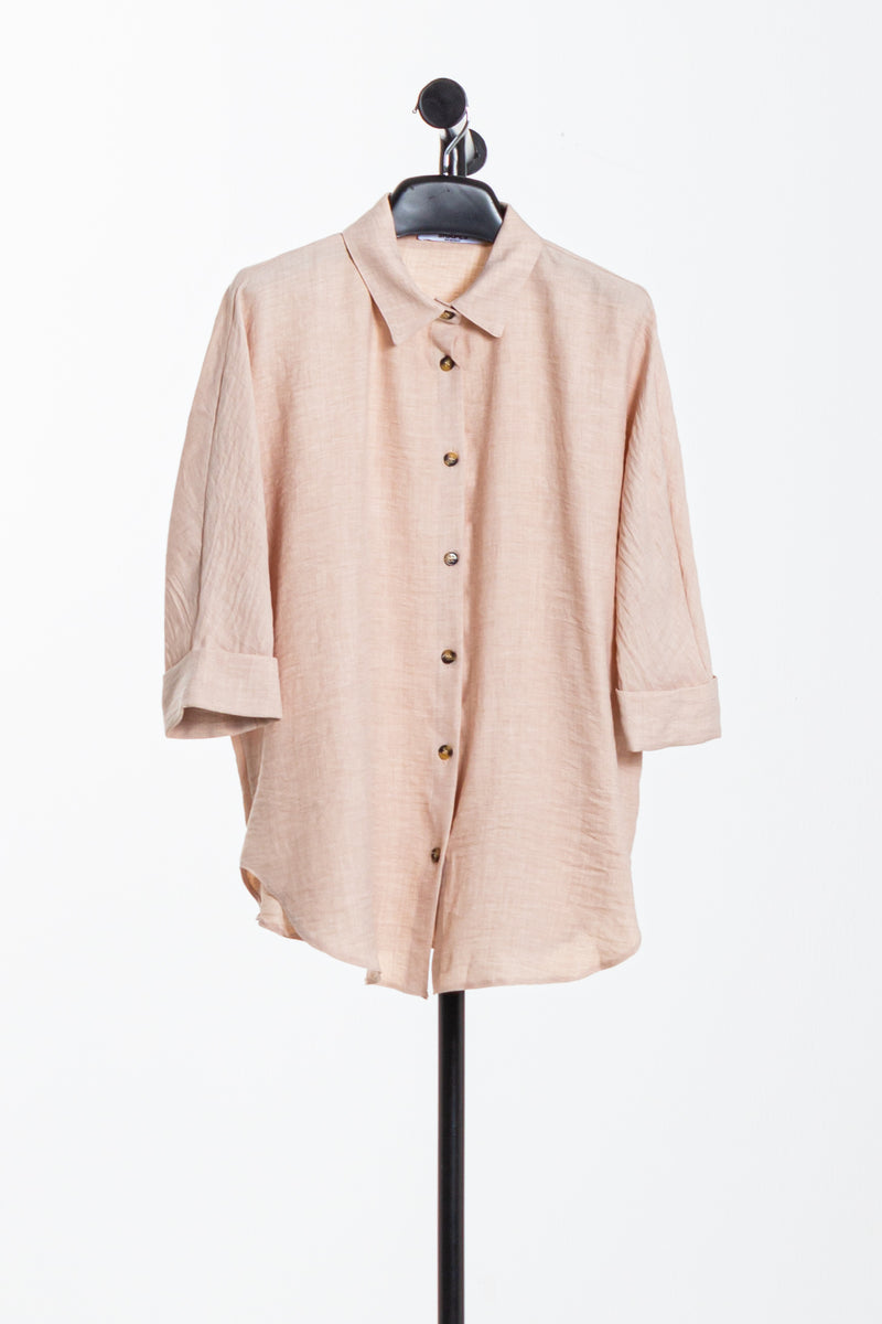 TEXTURED LINEN BLEND SHIRT