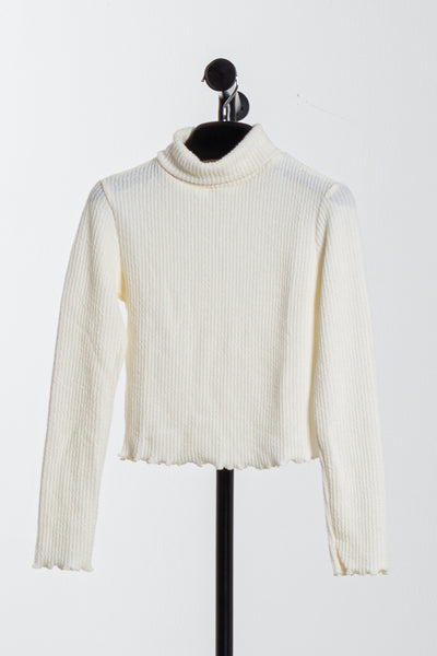 RIBBED HIGH NECK TOP