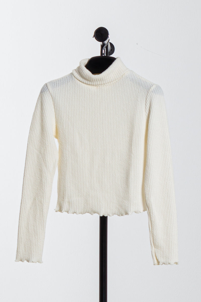 RIBBED HIGH NECK TOP