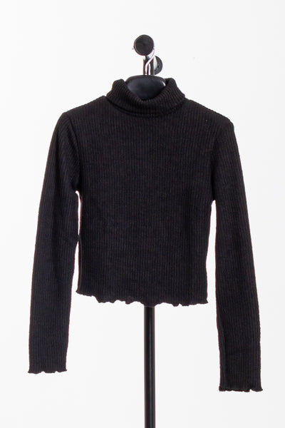 RIBBED HIGH NECK TOP