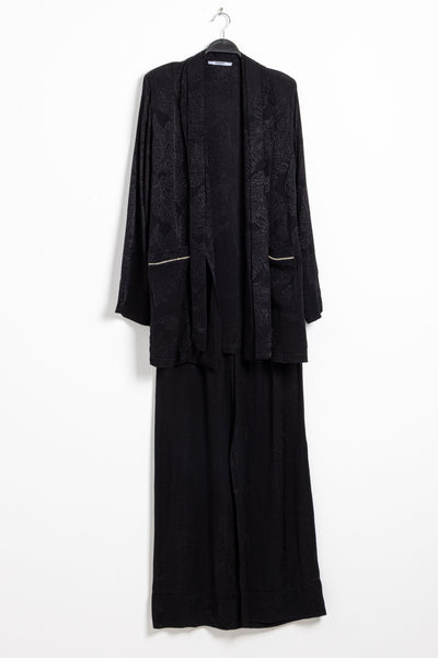 TEXTURED SATIN KIMONO SET