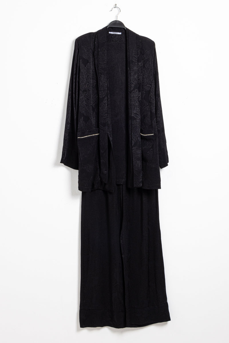 TEXTURED SATIN KIMONO SET