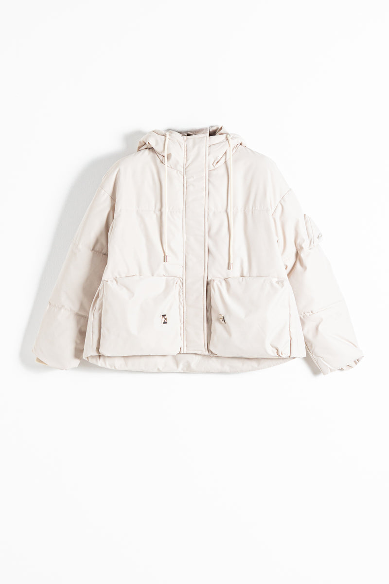 DETAILED PUFFER JACKET WITH HOOD