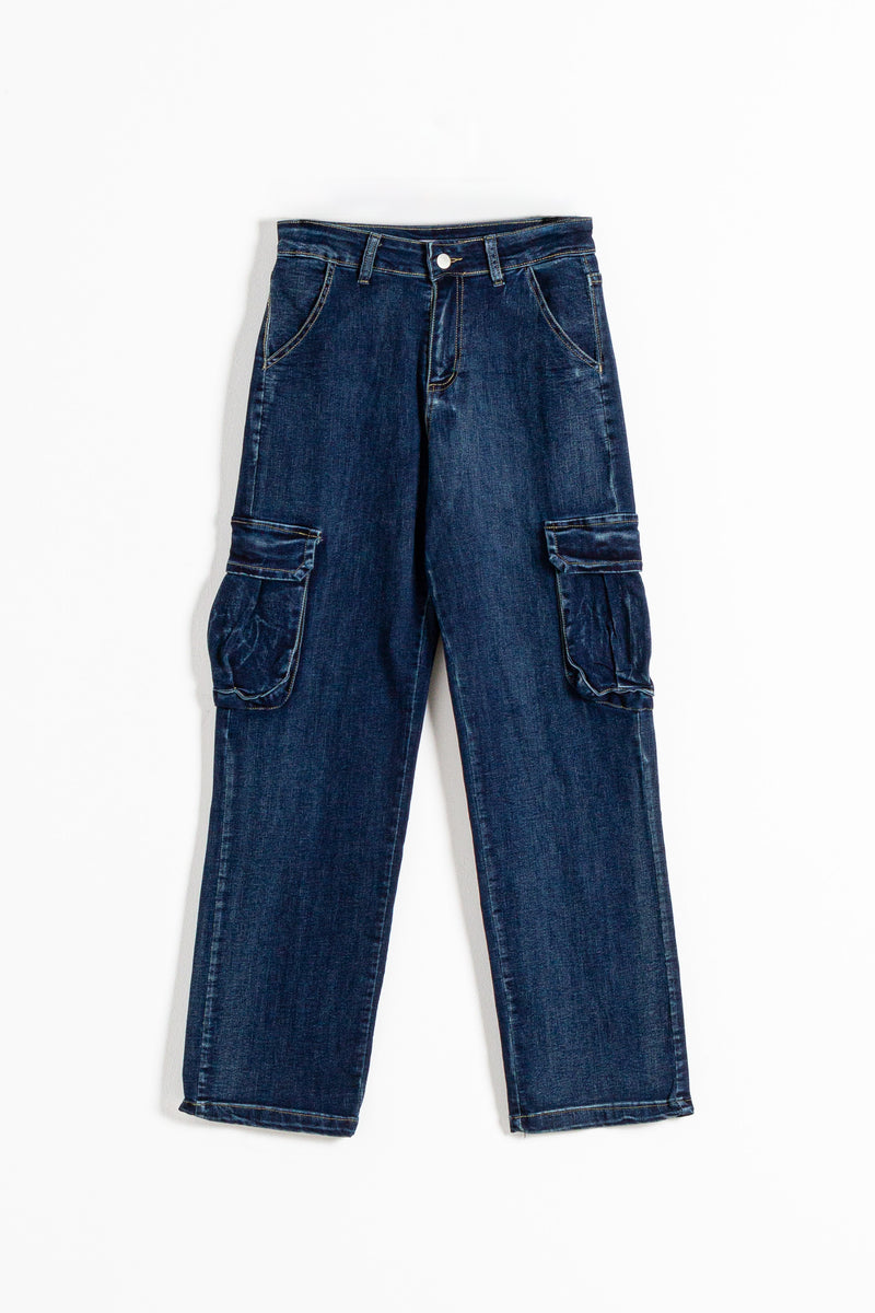 STRAIGHT FIT CARGO JEANS