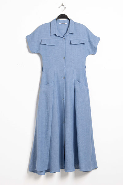 DETAILED MIDI DRESS WITH BELT