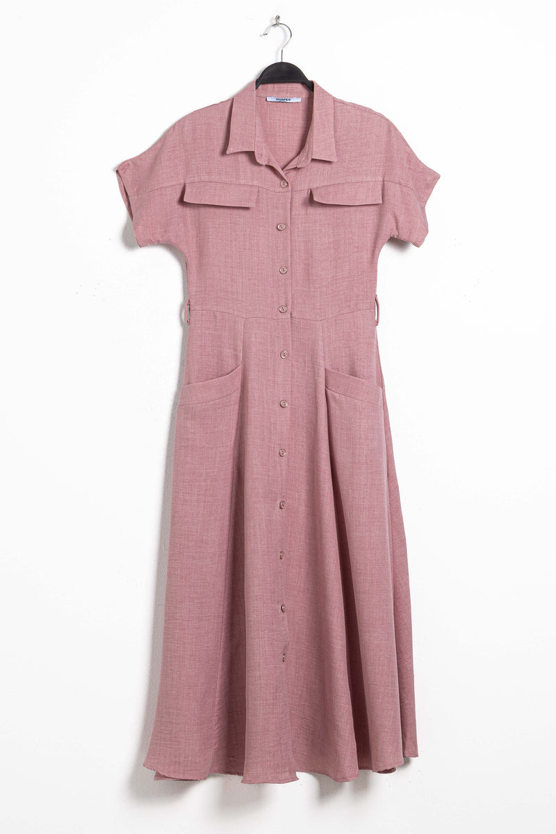 DETAILED MIDI DRESS WITH BELT