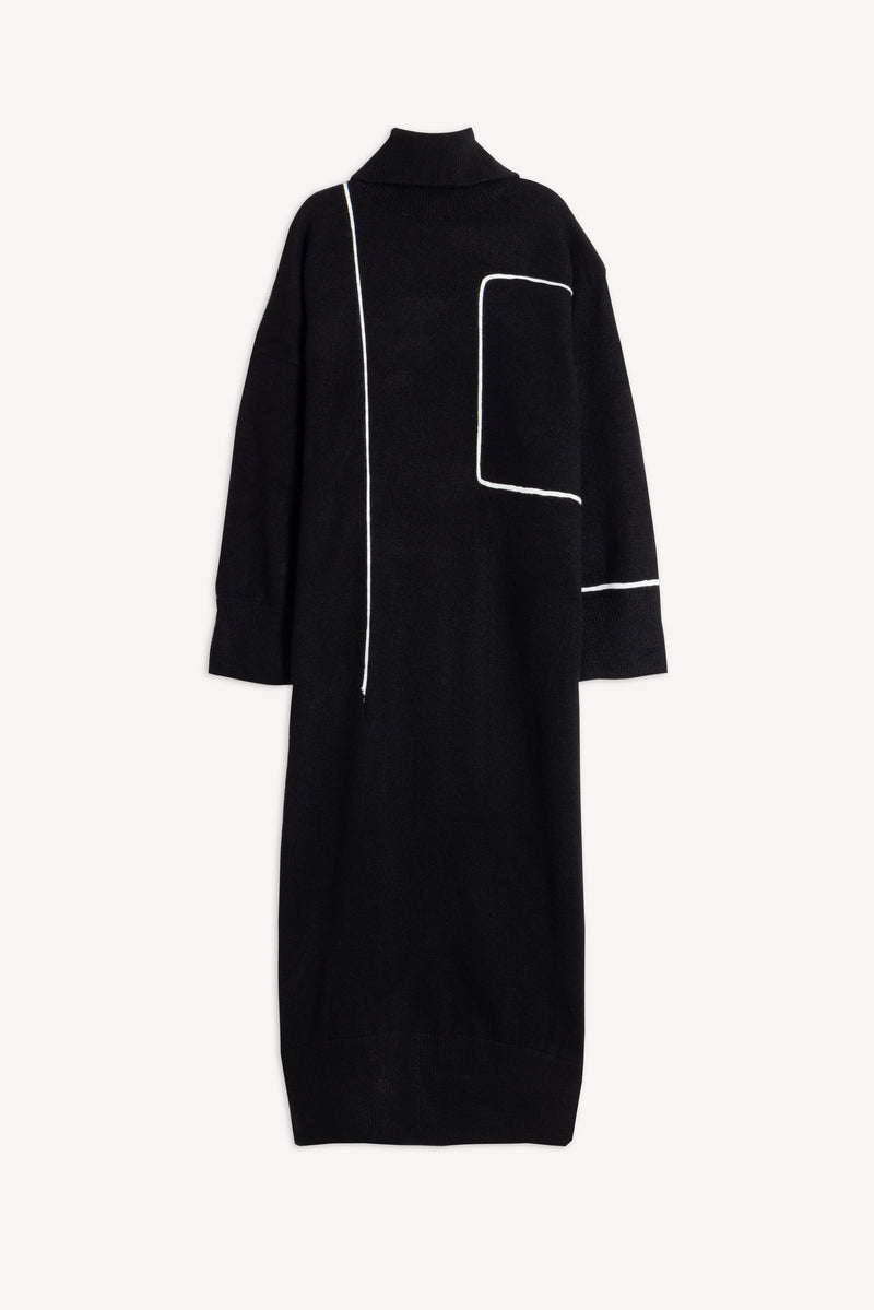 DETAILED WOOL BLEND DRESS