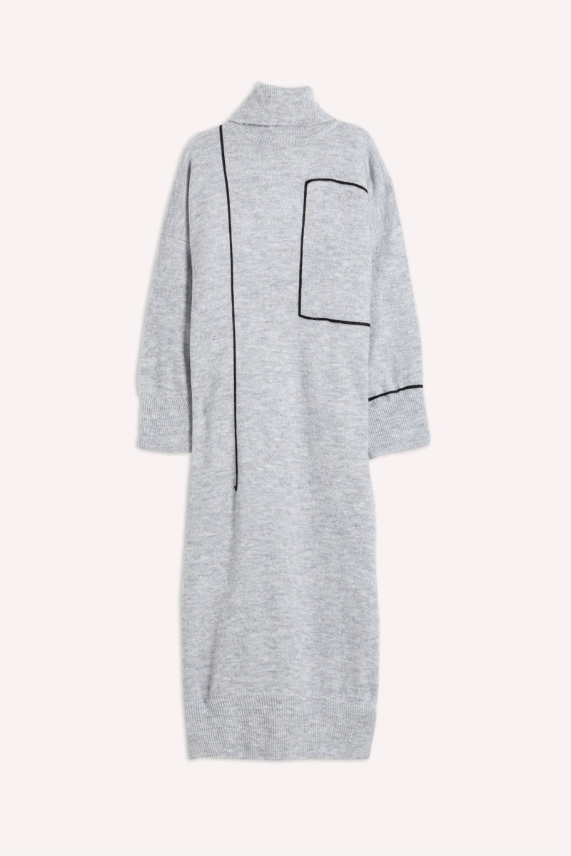 DETAILED WOOL BLEND DRESS