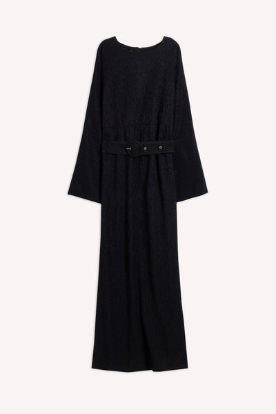 TEXTURED MAXI DRESS WITH BELT