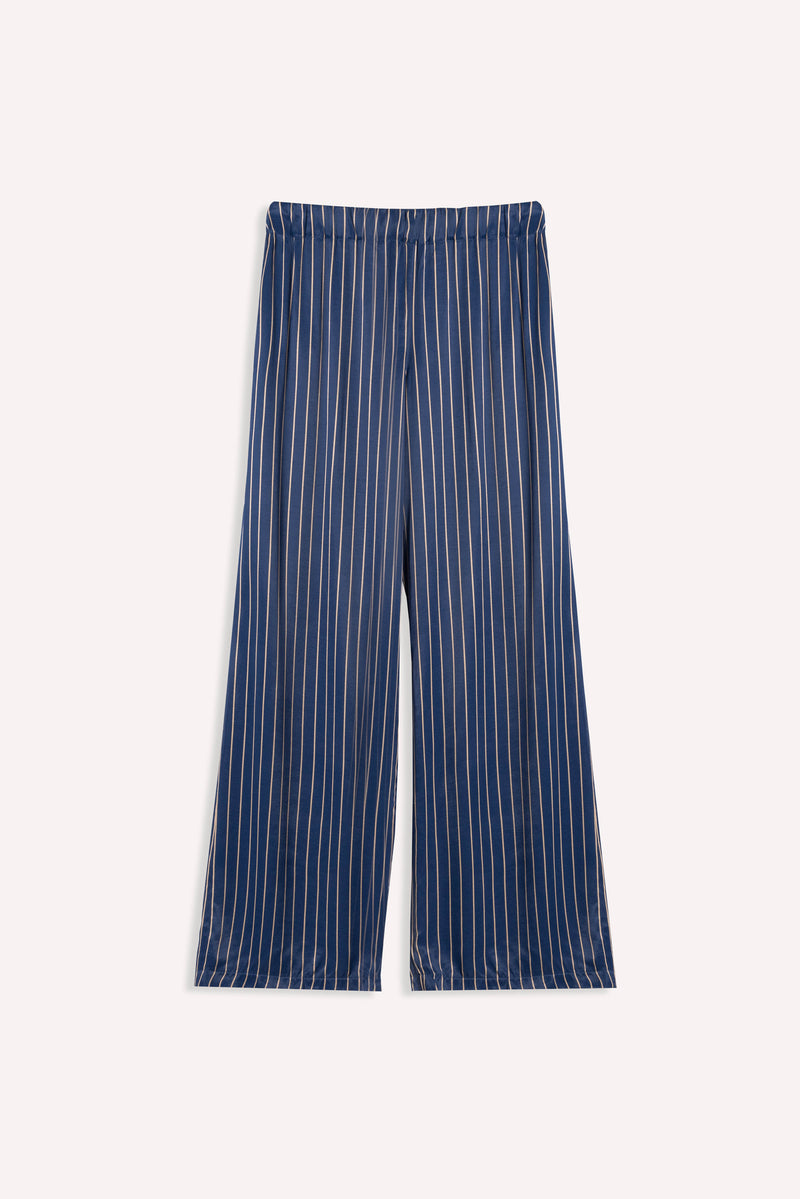STRIPED SATIN SHIRT SET