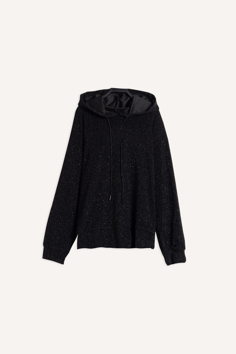 RHINESTONE STUDDED HOODIE SET