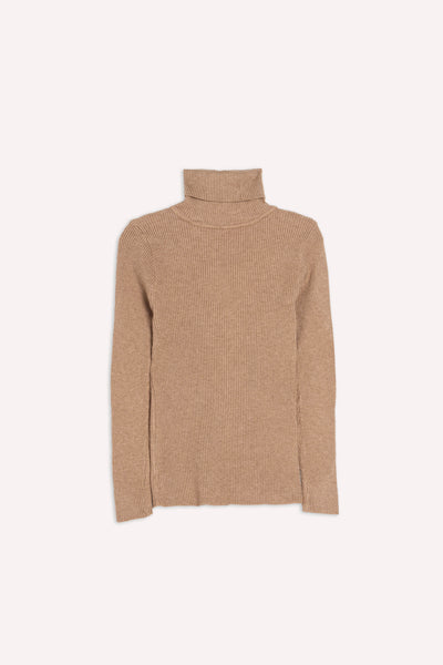 RIBBED KNIT TURTLE NECK TOP
