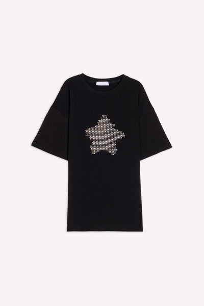 DETAILED STUDDED OVERSIZED T-SHIRT
