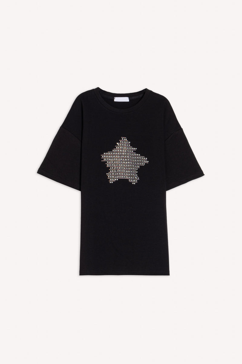 DETAILED STUDDED OVERSIZED T-SHIRT