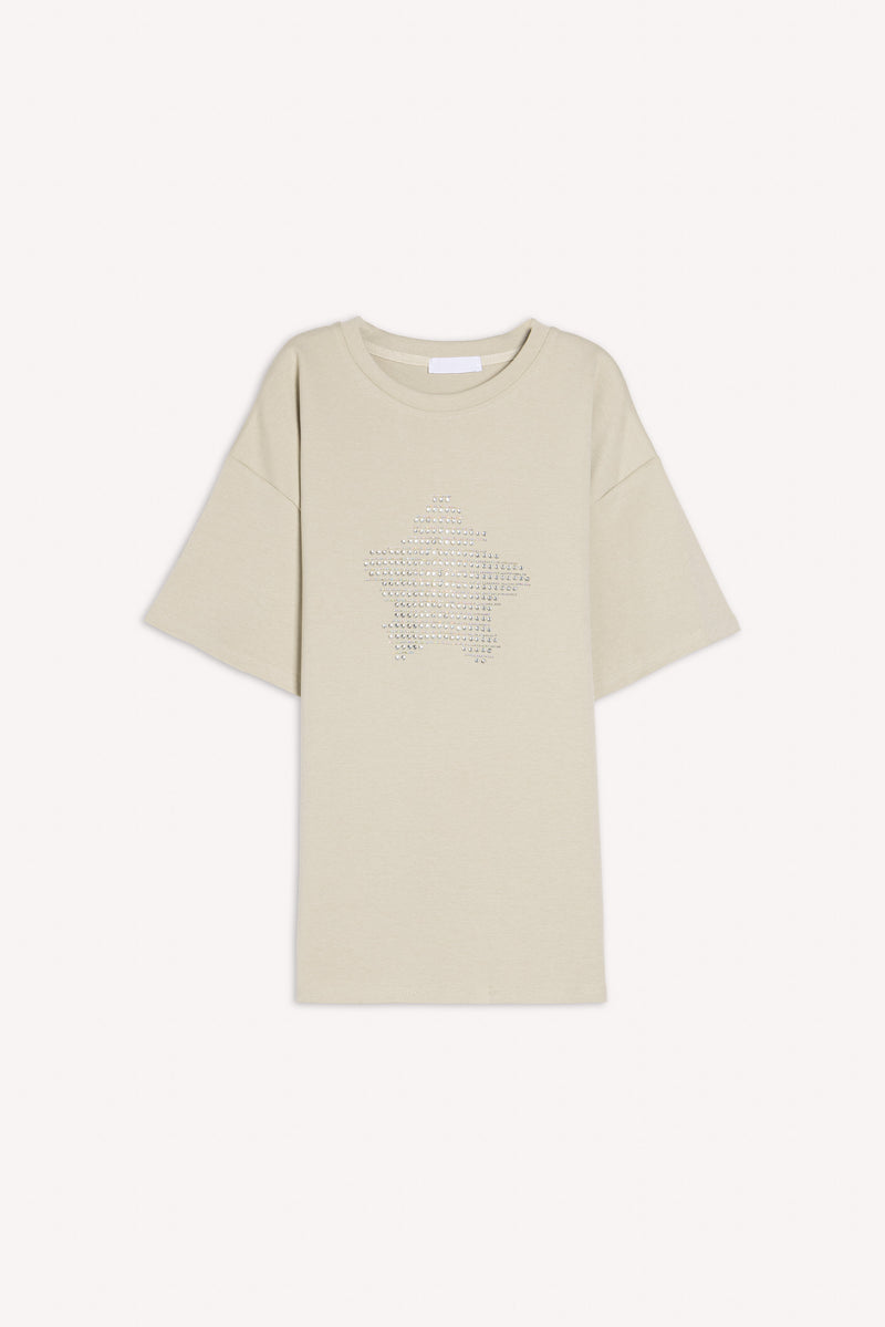 DETAILED STUDDED OVERSIZED T-SHIRT