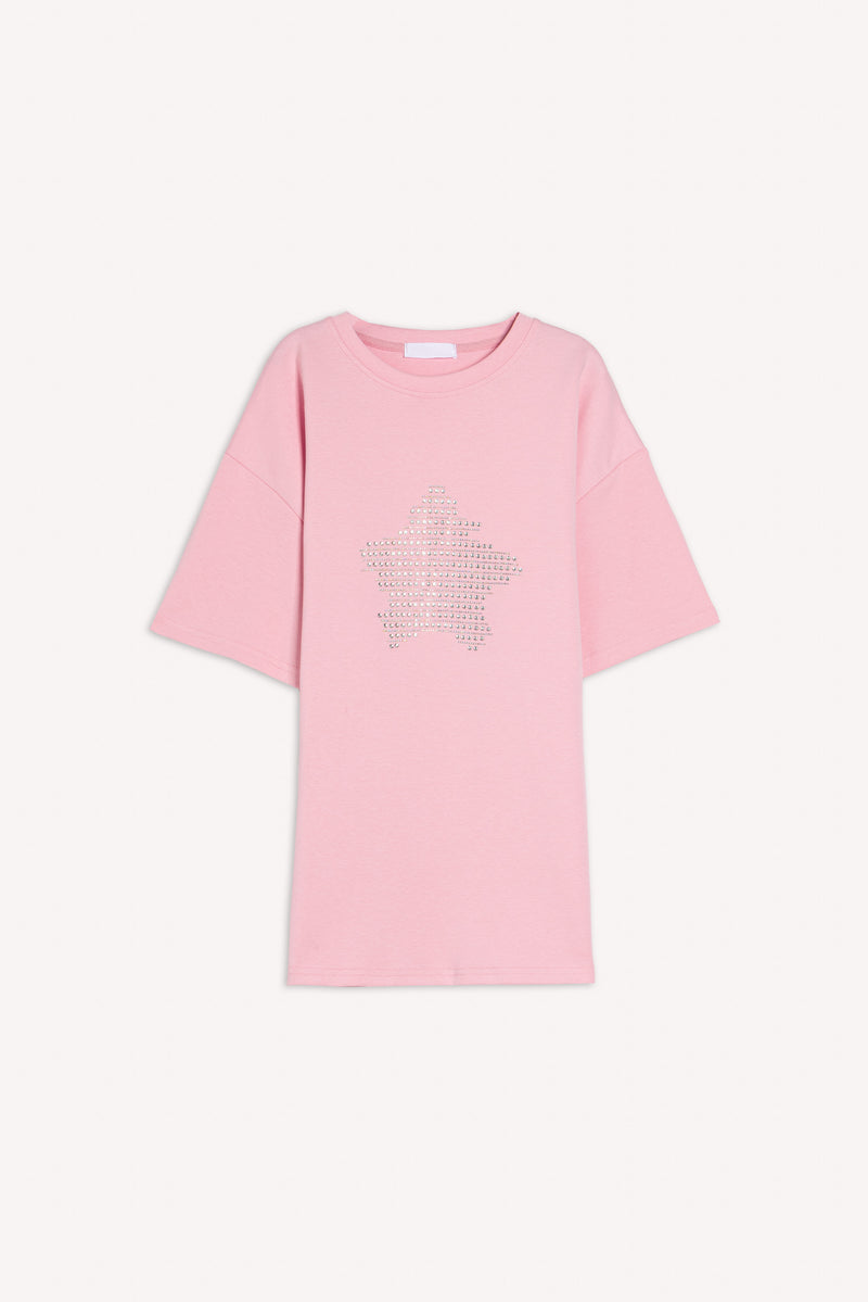 DETAILED STUDDED OVERSIZED T-SHIRT