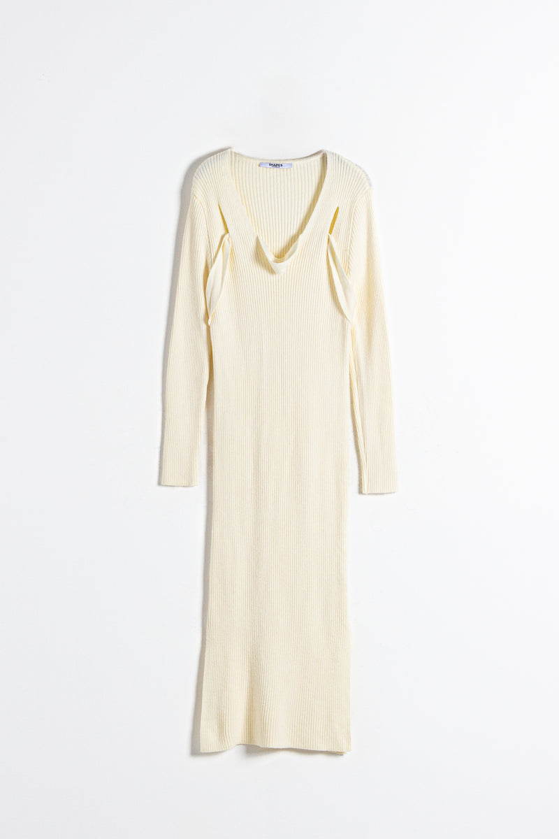 FITTED KNIT MIDI DRESS