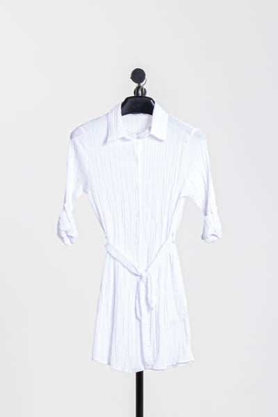 BELTED LONG BLOUSE