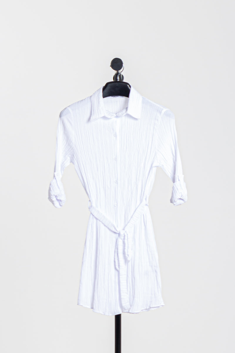 BELTED LONG BLOUSE