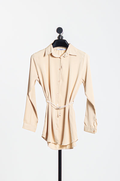 SATIN SHIRT WITH WAIST CHAIN