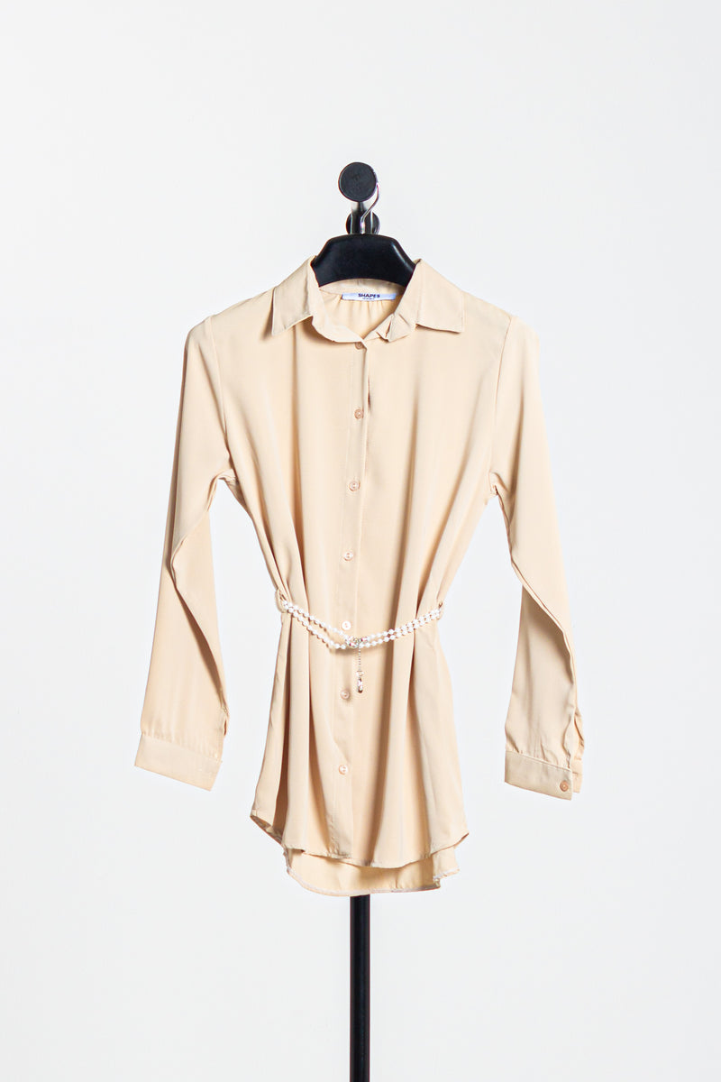 SATIN SHIRT WITH WAIST CHAIN