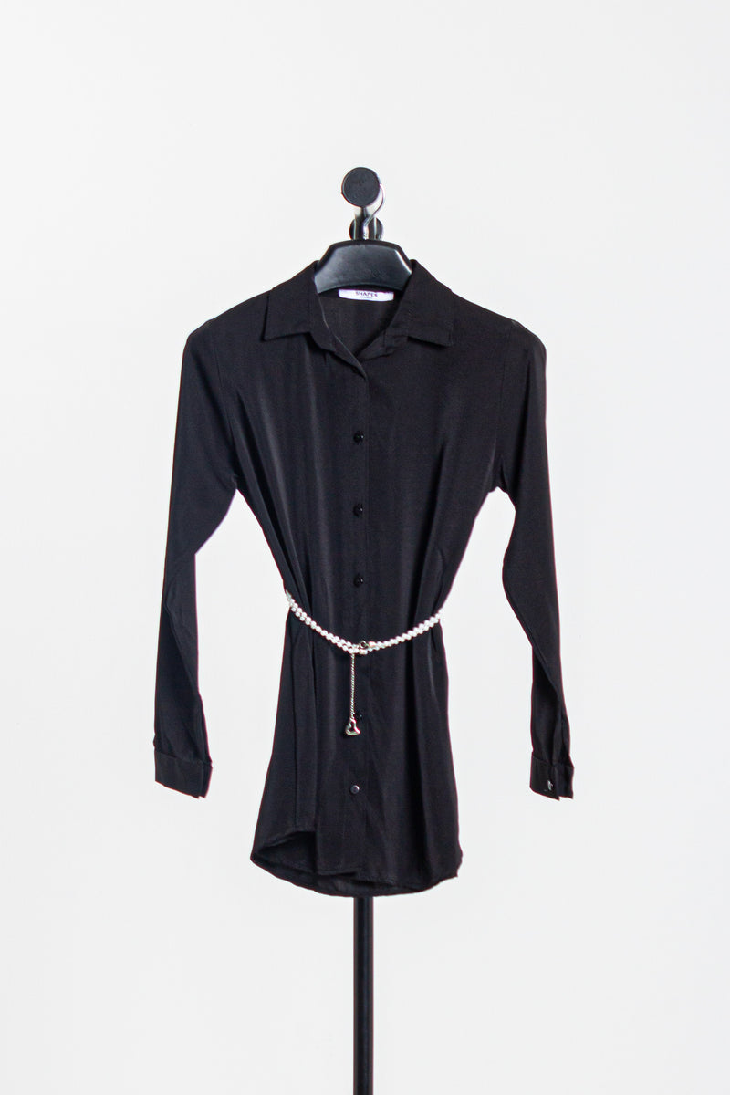 SATIN SHIRT WITH WAIST CHAIN