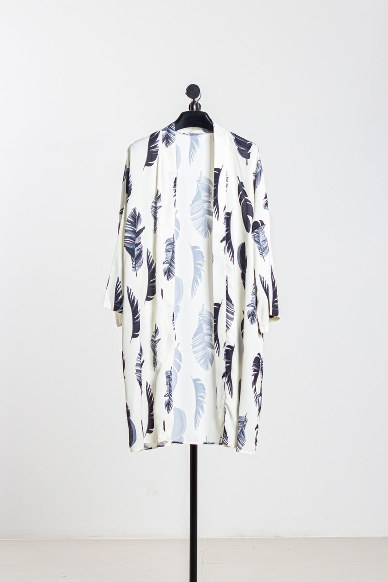 PRINTED SATIN KIMONO