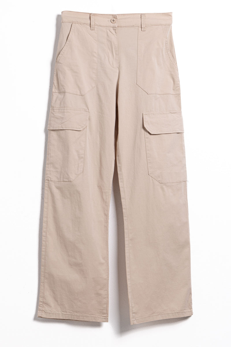 HIGH-WAIST CARGO TROUSERS