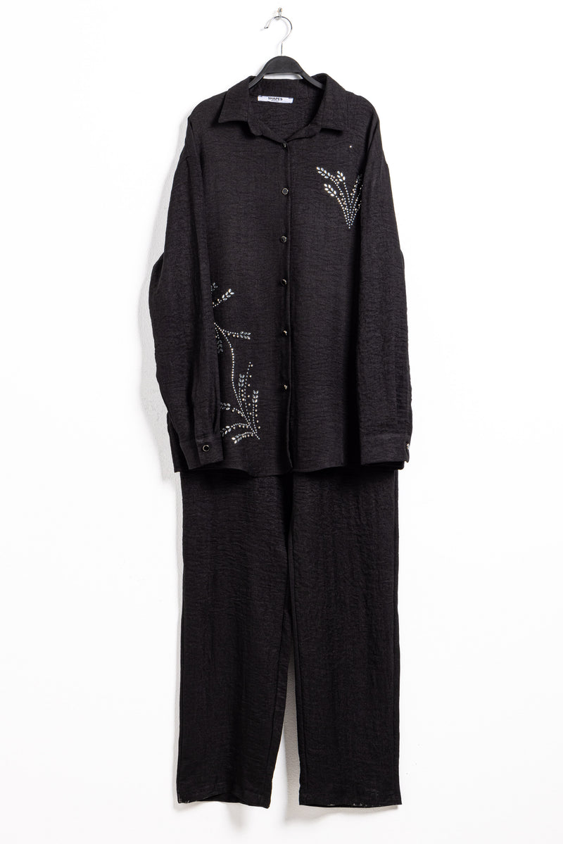 DETAIL STUDDED SHIRT SET