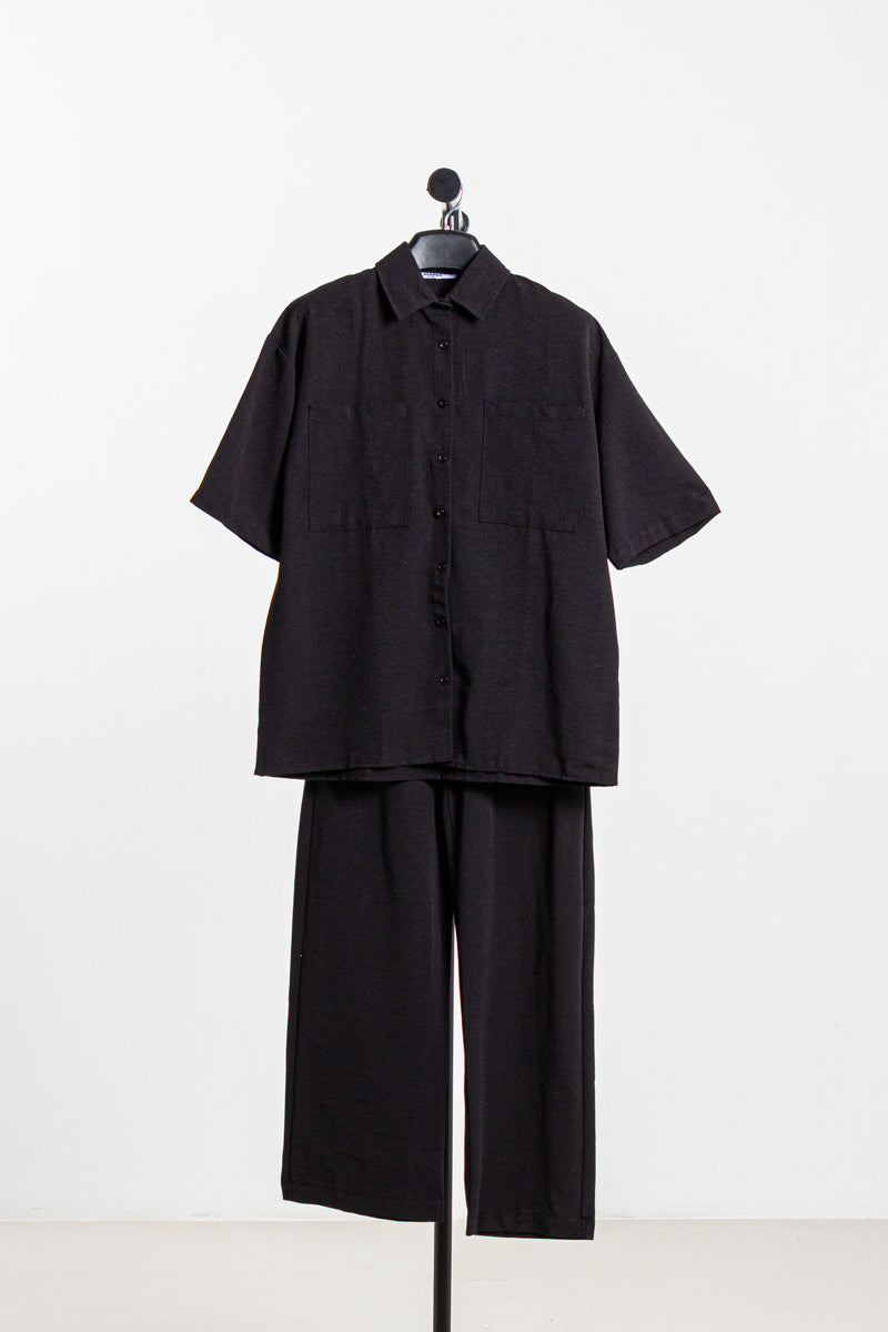 LINEN BLEND SHIRT SET