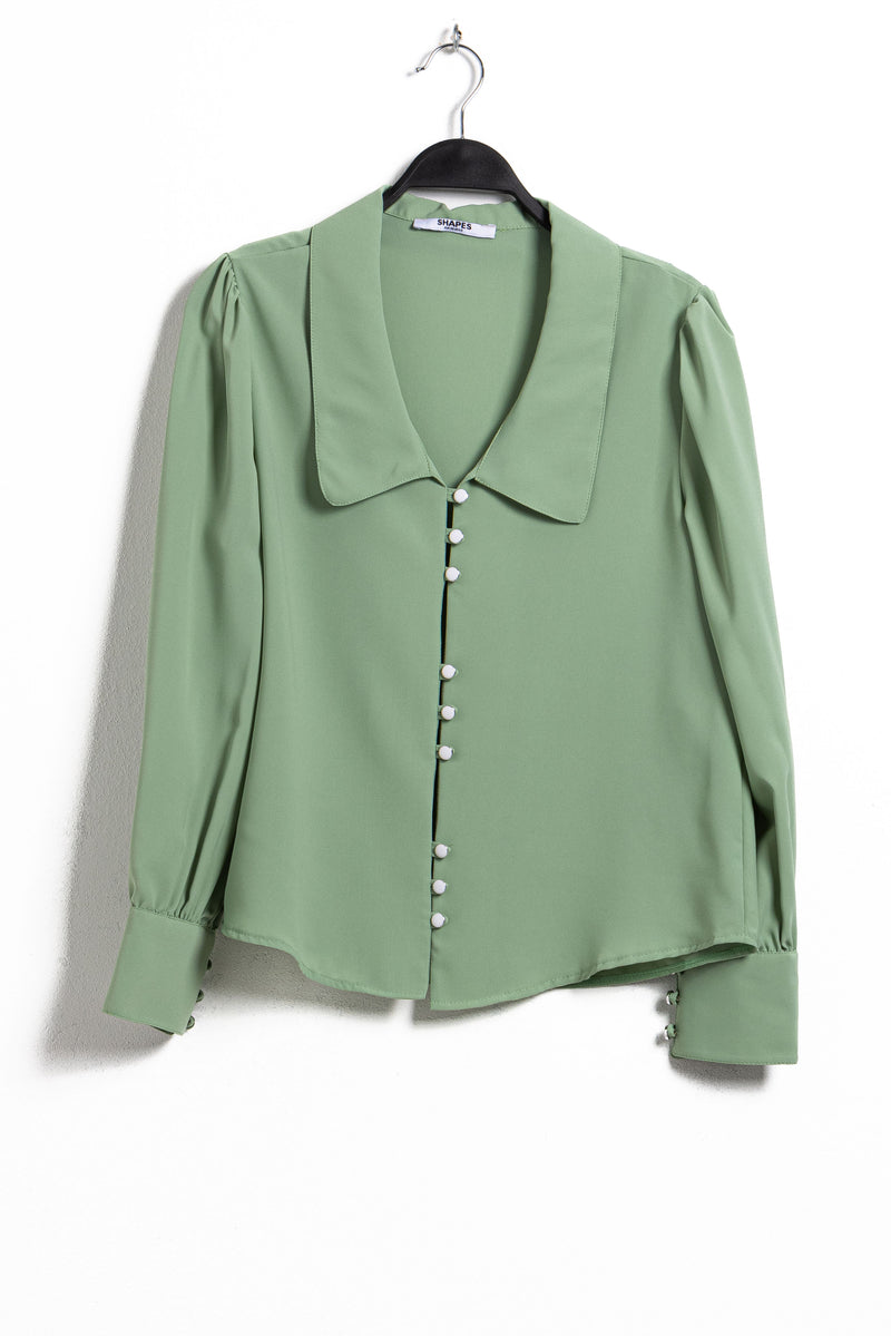 DETAILED WIDE COLLAR BLOUSE