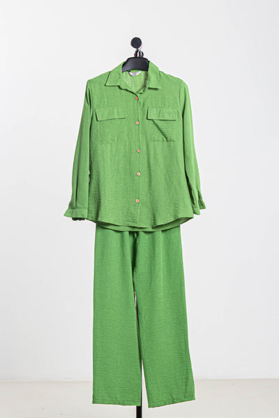 LINEN BLEND SHIRT SET