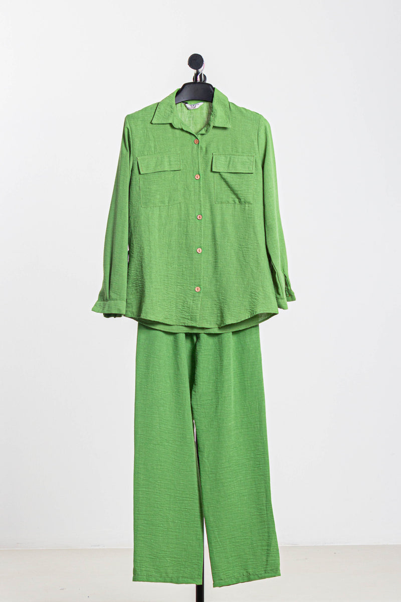 LINEN BLEND SHIRT SET