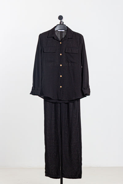LINEN BLEND SHIRT SET