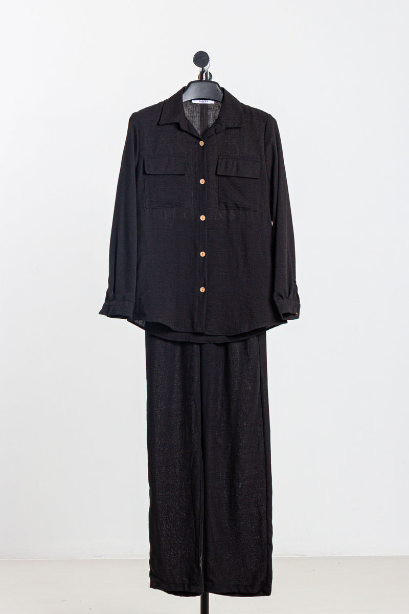 LINEN BLEND SHIRT SET