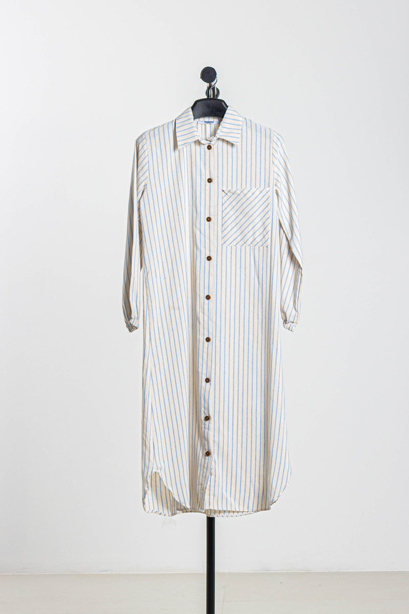 LINEN BLEND MIDI DRESS
