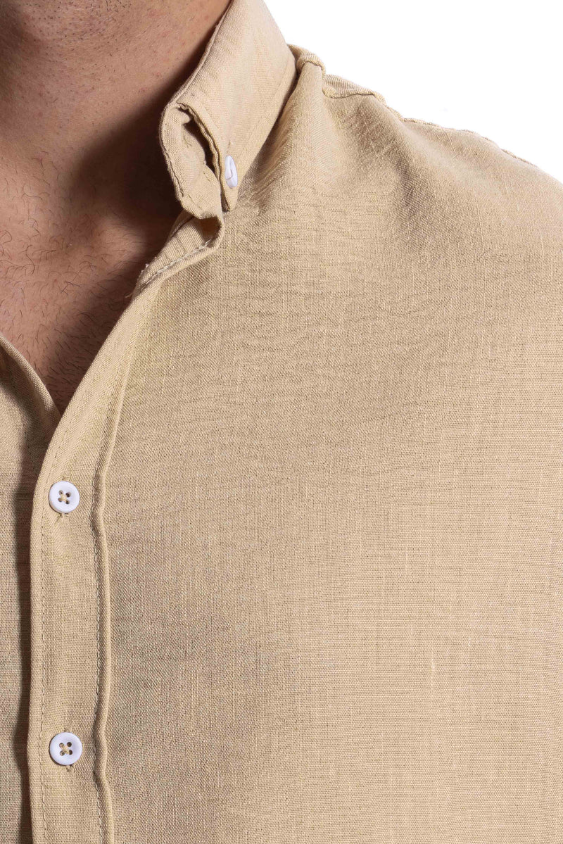 TEXTURED LINEN BLEND SHIRT