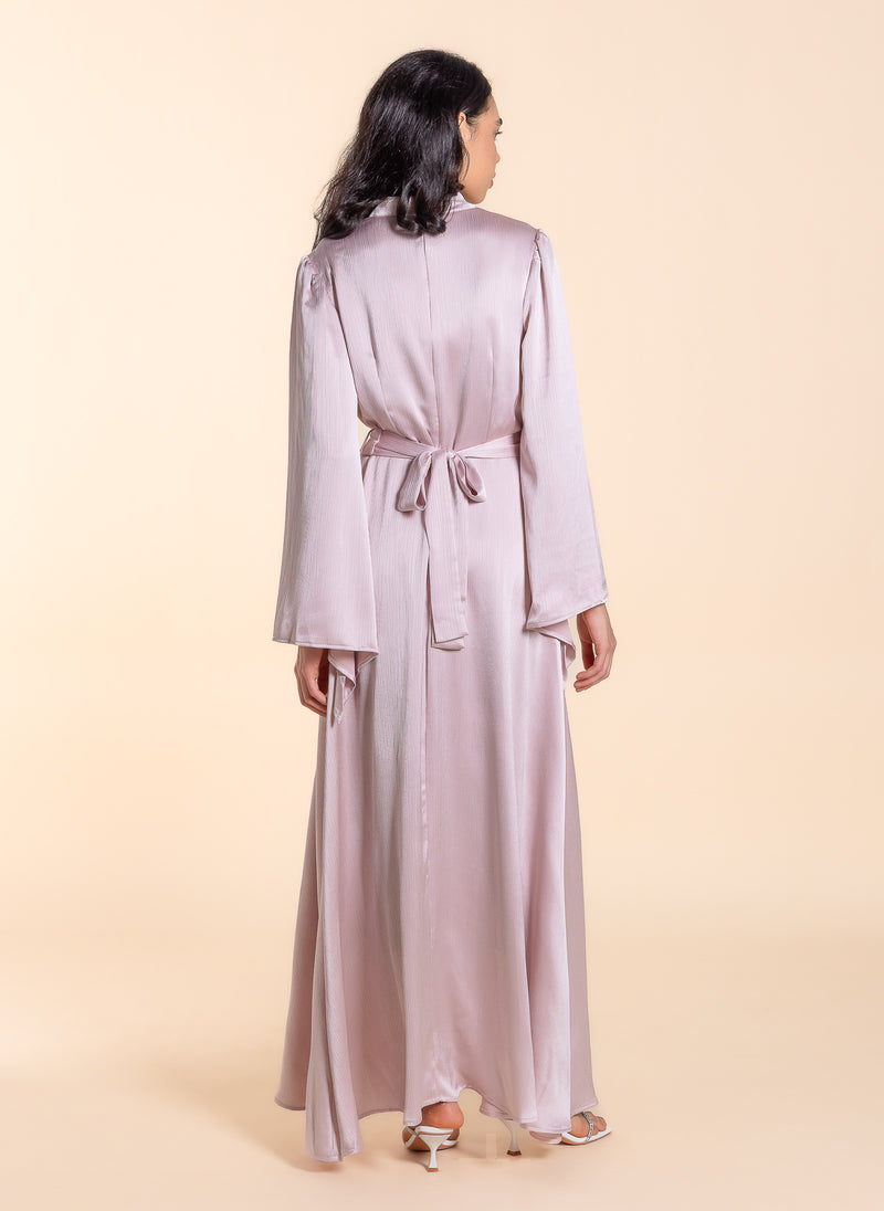 DETAILED SATIN MAXI DRESS