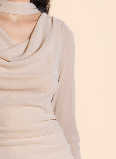 DETAILED MESH MAXI DRESS