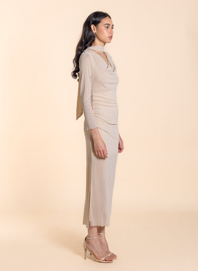 DETAILED MESH MAXI DRESS