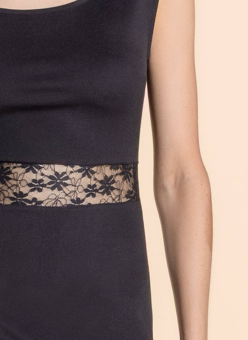 LACE DETAIL MIDI DRESS