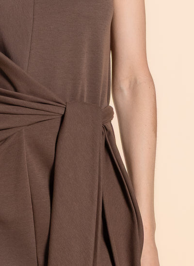 WASIT TIE MIDI DRESS