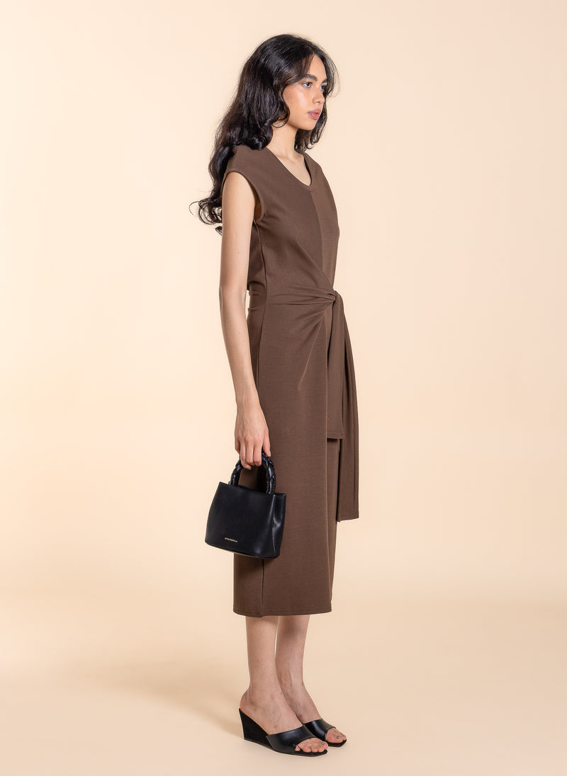 WASIT TIE MIDI DRESS