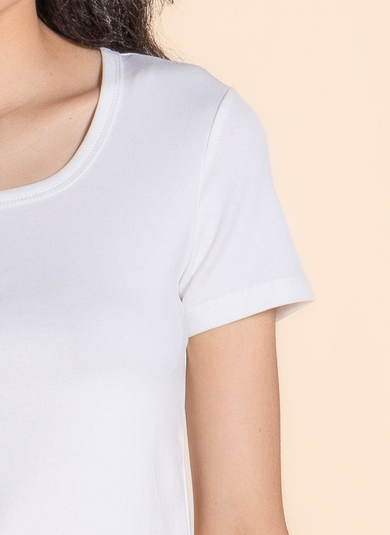WIDE NECK BASIC T-SHIRT