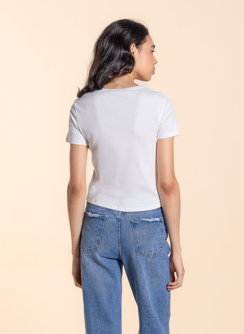 WIDE NECK BASIC T-SHIRT