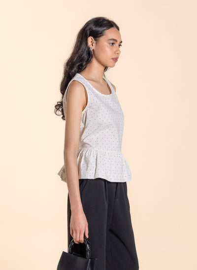 POLKA DOTS BACK-TIE TOP