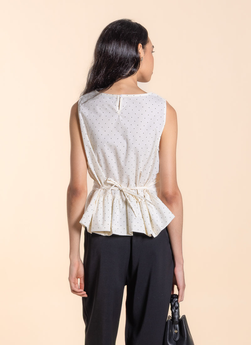 POLKA DOTS BACK-TIE TOP