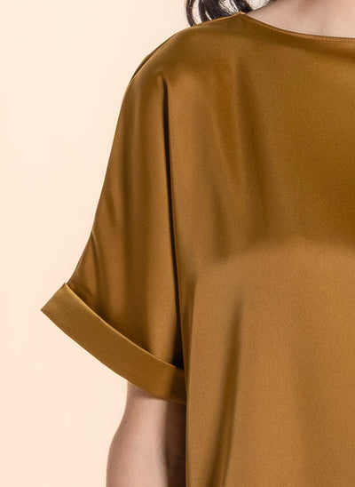 DRAPED SATIN TOP