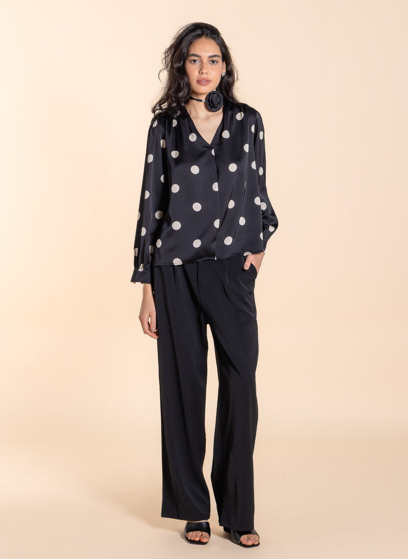 POLKA DOT SATIN TOP